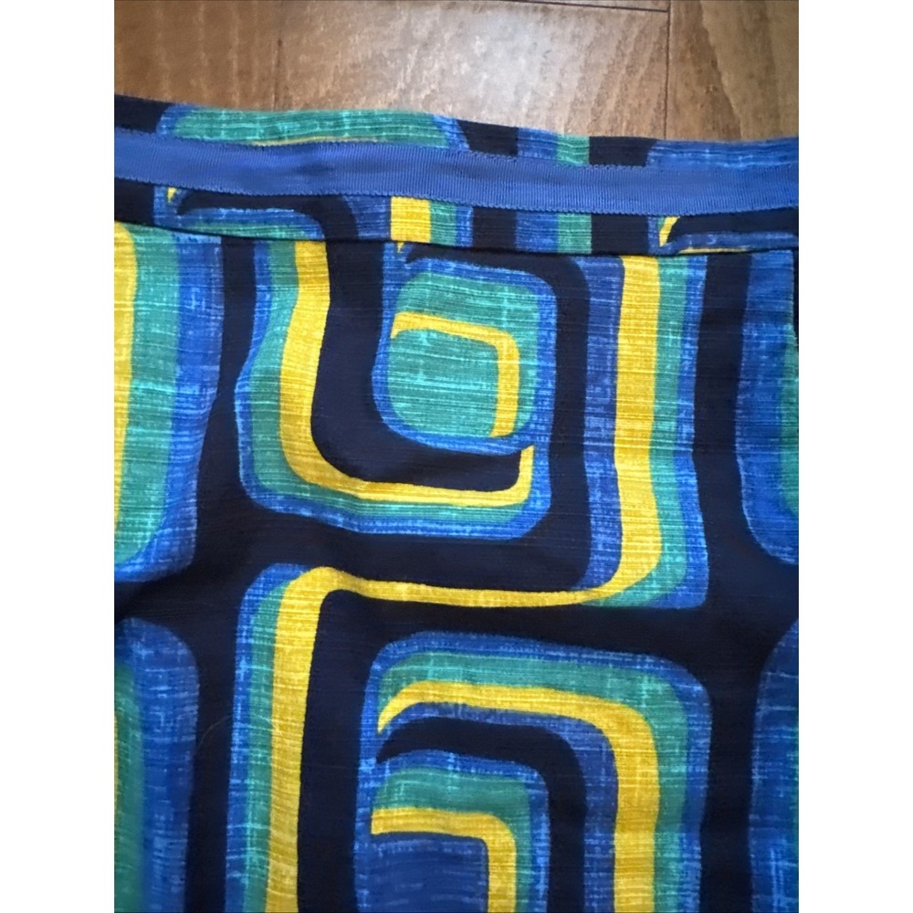 Boden‎ Women's Pencil Skirt Geometric Blue Yellow Size 10R - Picture 3 of 5